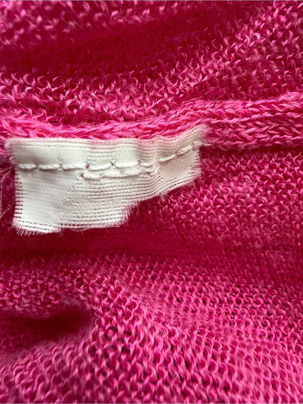 Zara Knit Bright Pink V-Neck Lightweight Sweater Semi Sheer Size M Spring - Picture 5 of 12